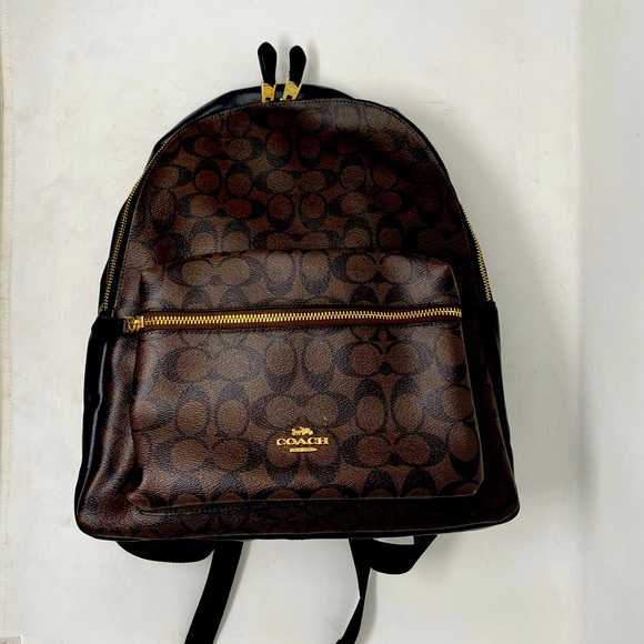 Coach - Charlie Backpack Signature Leather Brown - Picture 7 of 11
